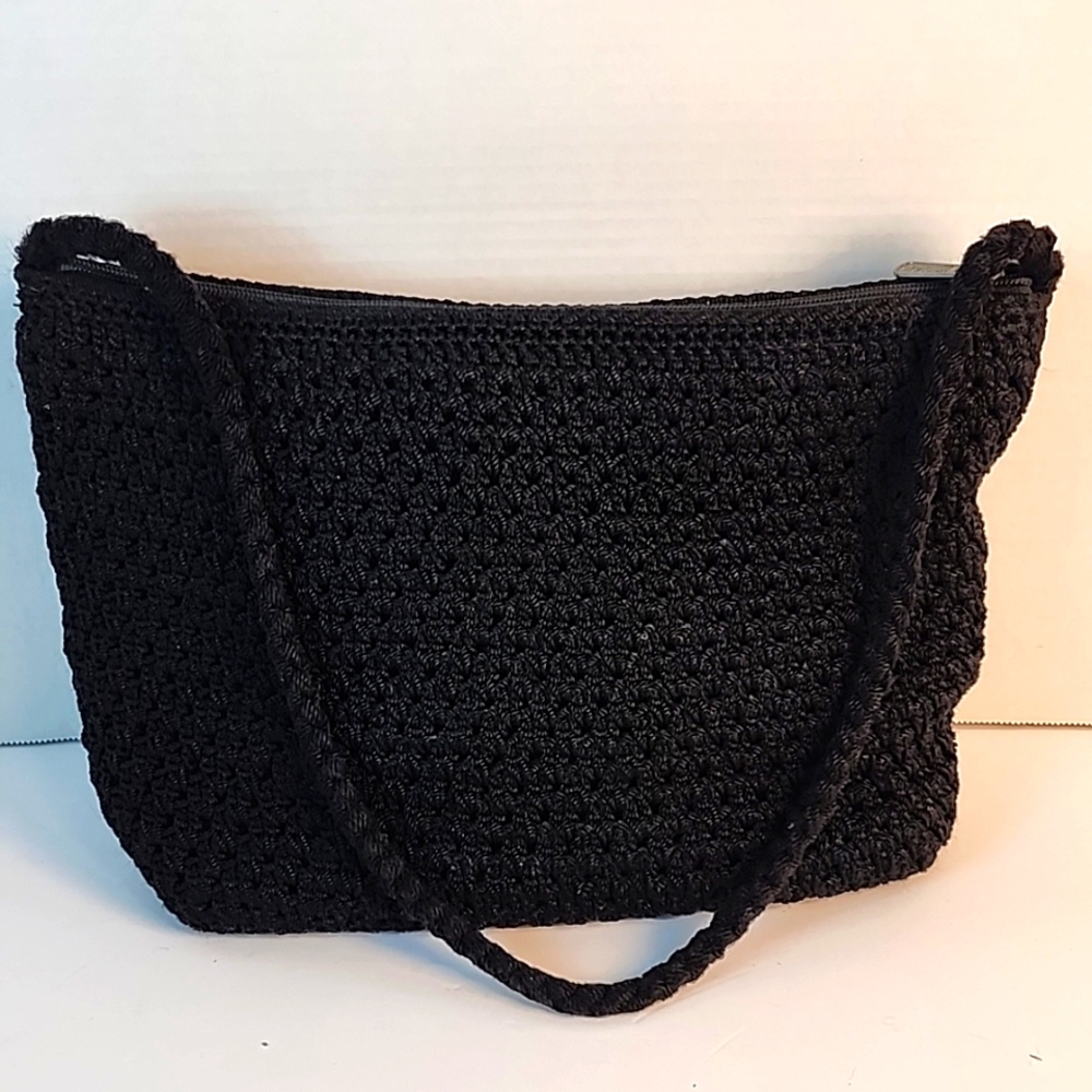 The Sak- black crochet medium sized shoulder bag